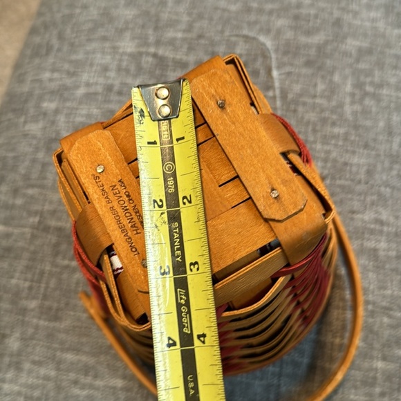 Longaberger Basket Liner Large Handle Round red 1996 Vintage Retired - Picture 6 of 13